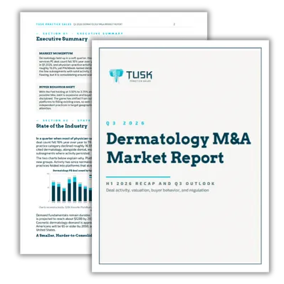 TUSK Q3 2026 Dermatology M&A Market Report cover